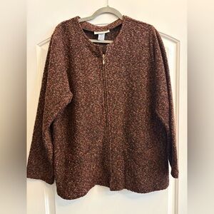 Cathy Daniels Multicolor Textured Sweater - full zip